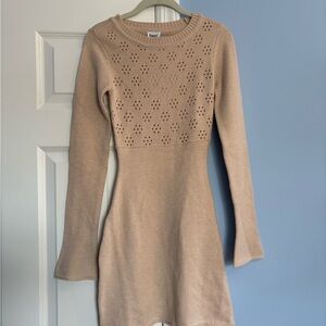 Princess Polly Tan Bell Sleeve Sweater Dress